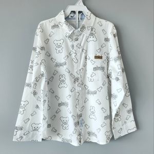 Boys White Button Down - Mouse Design - Size 5T